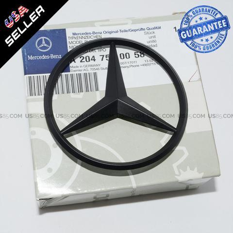 Benz Black Logo - Genuine Matte Black Mercedes-Benz Logo Trunk Rear Emblem W204 Badges ...