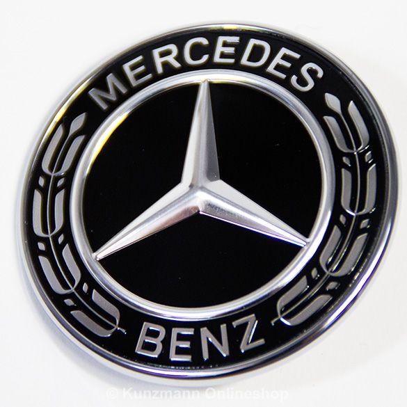 Benz Black Logo - Front Emblem Black Bonnet Original Mercedes Benz
