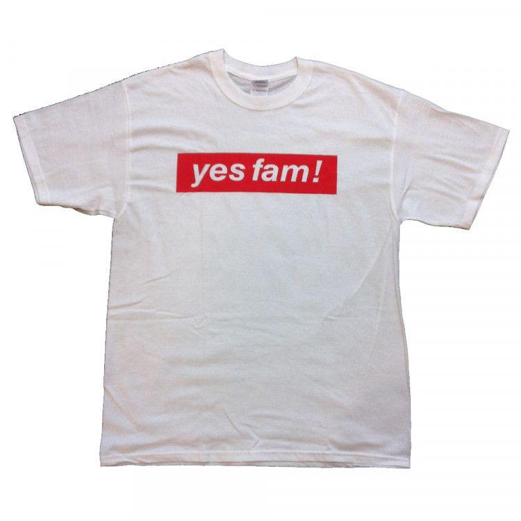 White and Red Y Logo - Yes Fam! Logo White Red T Shirt. Manchester's Premier Skateboard