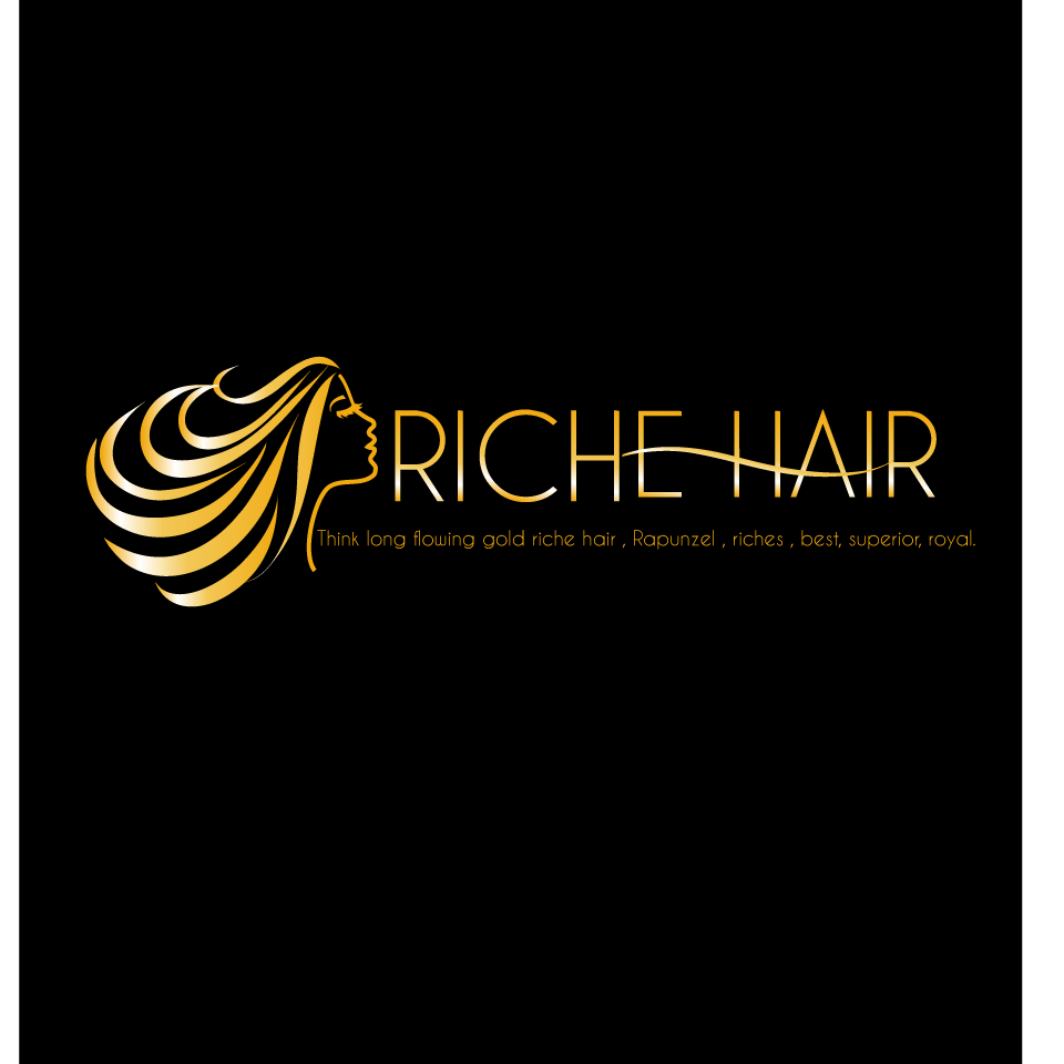 Flowing Hair Logo - Serious, Modern, Hair Logo Design for Riche Hair Extensions