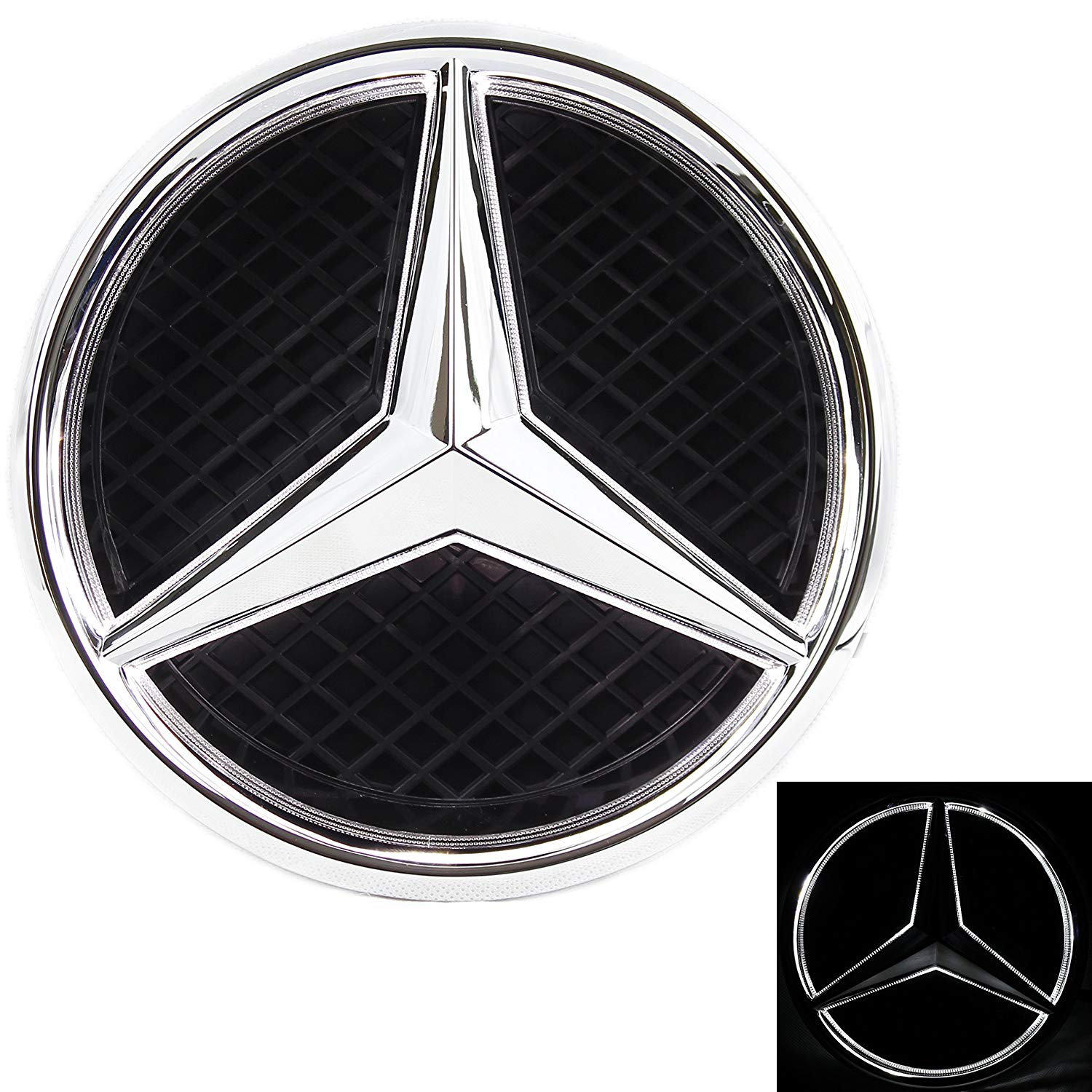 Benz Black Logo - Amazon.com: JetStyle LED Emblem for Mercedes Benz 2011-2018, Front ...