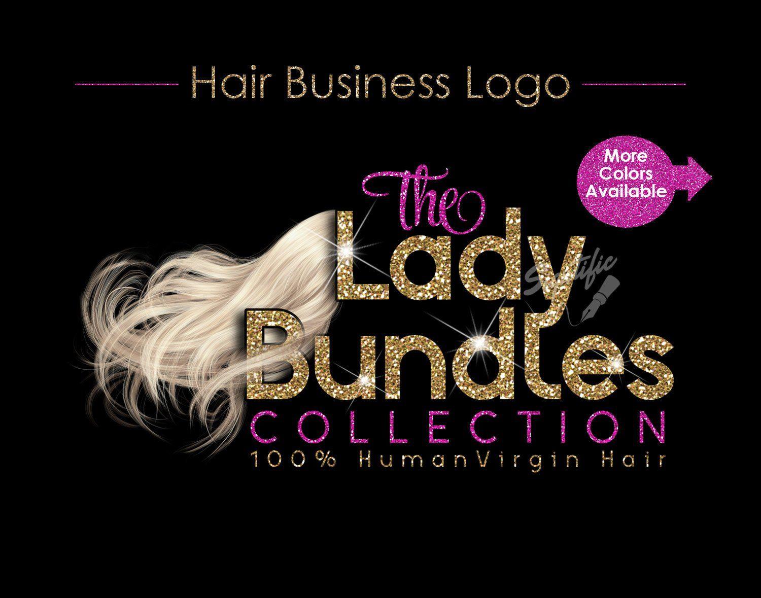Flowing Hair Logo - Hair Extensions Logo, Hair Bundle Business Logo, Pale Hair Logo