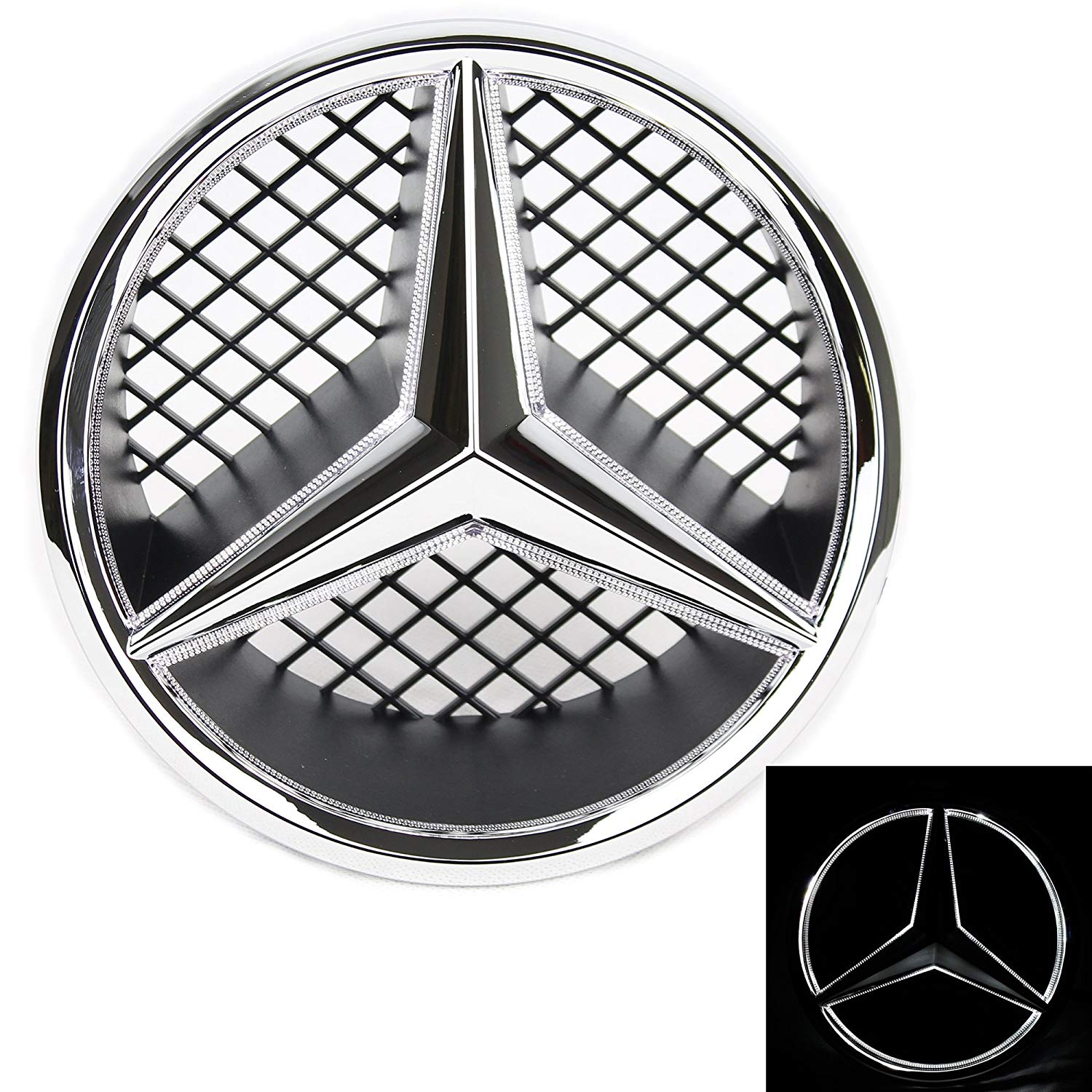 Benz Black Logo - JetStyle LED Emblem for Mercedes Benz 2005- Front