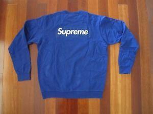 Royal Blue Supreme Logo - SUPREME Very Rare 100% Authentic Box Logo Crew Neck Sweatshirt ...
