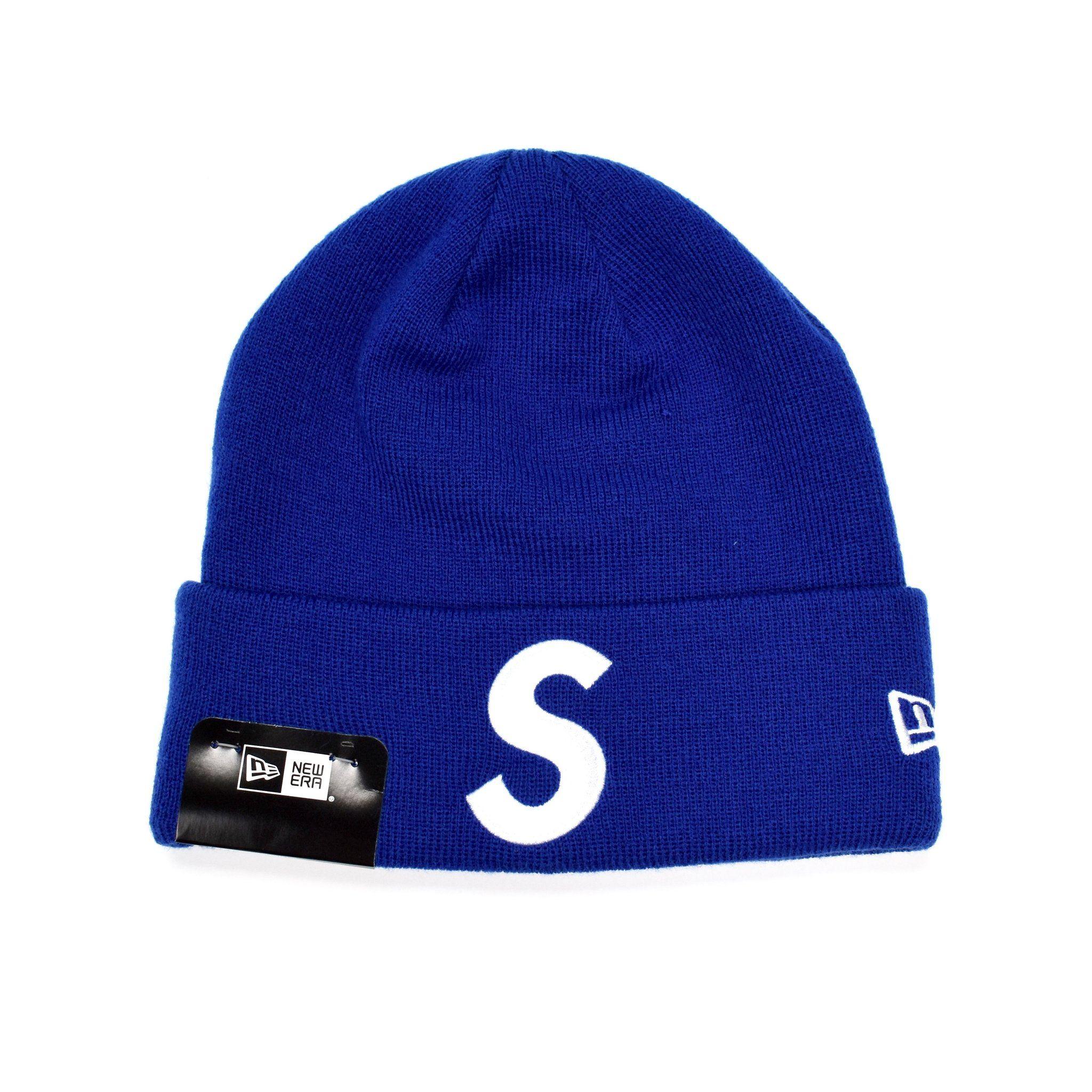 Royal Blue Supreme Logo - Supreme x New Era - Royal Blue 'S' Logo / Box Logo Beanie Knit Hat ...