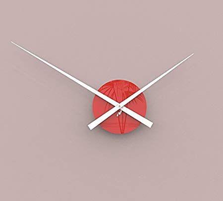 White and Red Y Logo - Modern wall clock 70cm. Center Red y clock hands White. CM124N ...