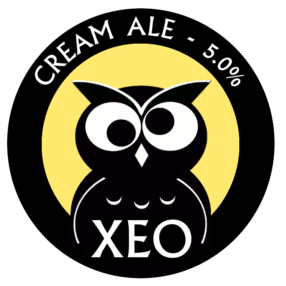 Yellow Bird in Yellow Circle Logo - Cross Eyed Owl Brewing Company