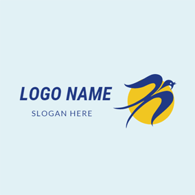 Flying Bird with Yellow Circle Logo - Free Bird Logo Designs | DesignEvo Logo Maker