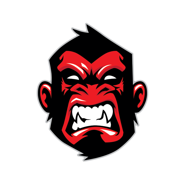 Red Gorilla Logo - Printed vinyl Ape Gorilla Head Red
