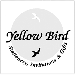 Yellow Bird in Yellow Circle Logo - Yellow Bird Stationery, Invitations, & Gifts Del Lago