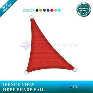 Right Triangle Red Logo - Ifenceview Red Right Triangle 8'x8'x11.3' UV Sun Shade Sail Awning