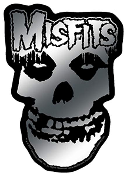 Misfits Logo - Licenses Products Misfits Logo and Skull Sticker, Chrome