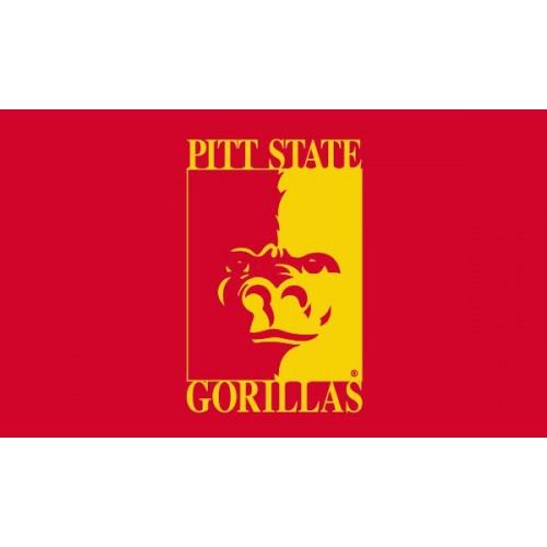 Red Gorilla Logo - Pittsburg State - Red w-gold & red gorilla logo