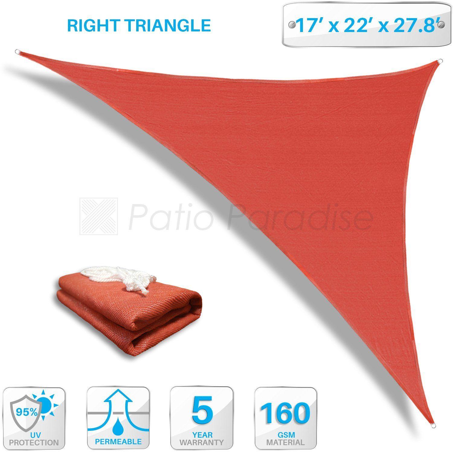 Right Triangle Red Logo - Buy Patio Paradise 17x22x27.8 Red Sun Shade Sail Right Triangle ...