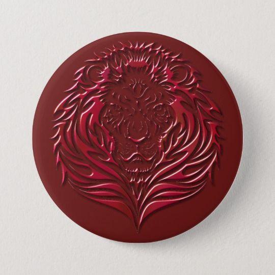Crimson Lion Logo - Crimson Lion Face Button | Zazzle.com