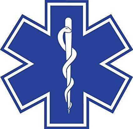 Star of Life Logo - Star of Life 4x4 Sticker Decal Vinyl Blue Medical EMS