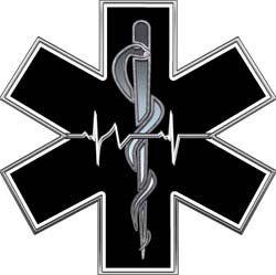 Star of Life Logo - Black and White EMT EMS Star Of Life With Heartbeat