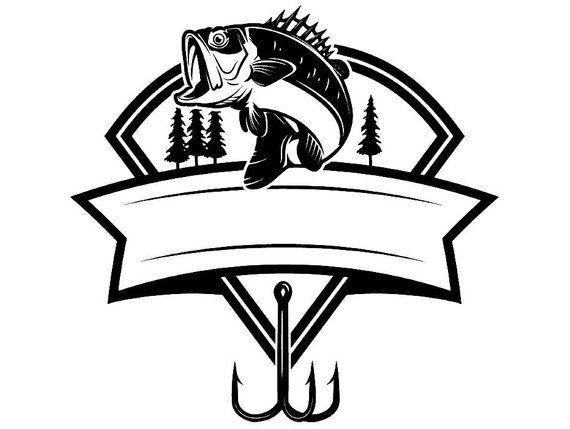 Black Bass Logo - Bass Fishing 9 Logo Angling Fish Hook Fresh Water Hunting | Etsy