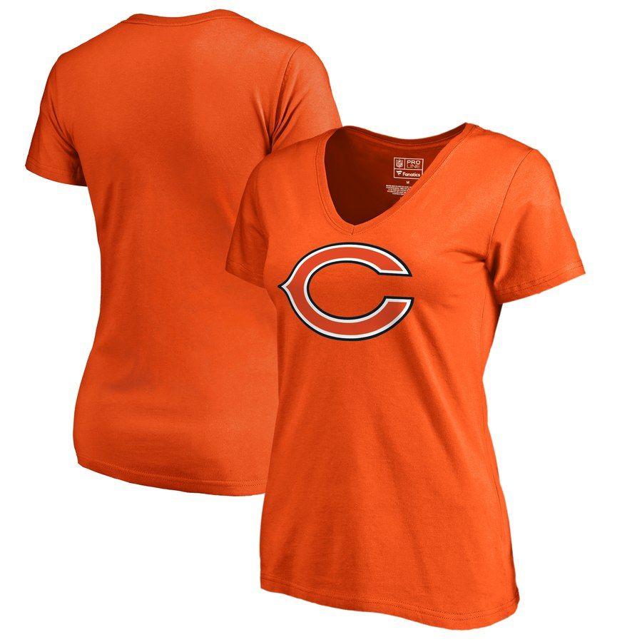 NFL Bears Logo - Women's NFL Pro Line by Fanatics Branded Orange Chicago Bears ...