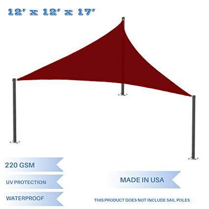 Right Triangle Red Logo - Amazon.com : E&K Sunrise 12' x 12' x 17' Waterproof Sun Shade Sail ...