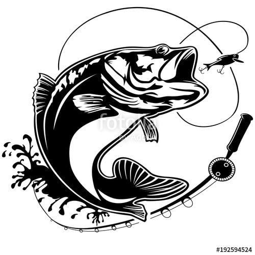 Bass Logo - Fishing bass logo isolated
