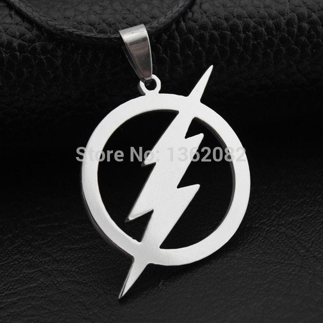 Cool Hero Logo - COOL Super Hero the Flash necklace Lightning Logo Stainless Steel