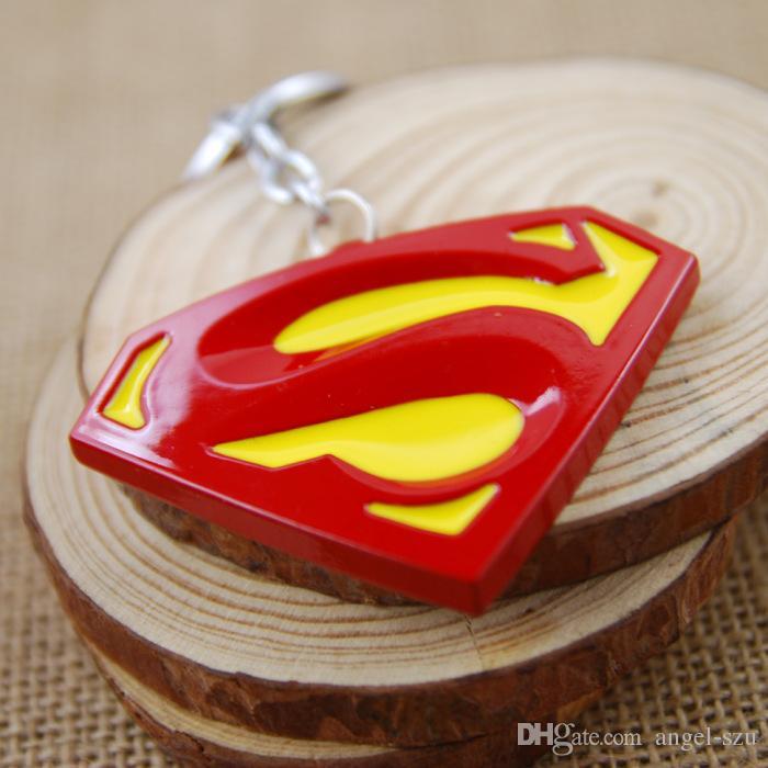 Cool Hero Logo - Superman Logo Keychain Metal Key Chains Super Hero Cool Keyring