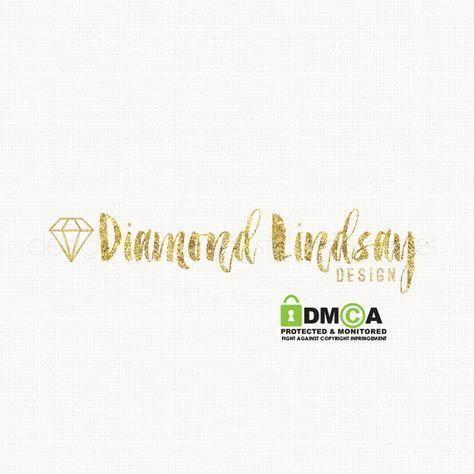 Diamond Glitter Logo - diamond logo design gold glitter logo design by stylemesweetdesign ...