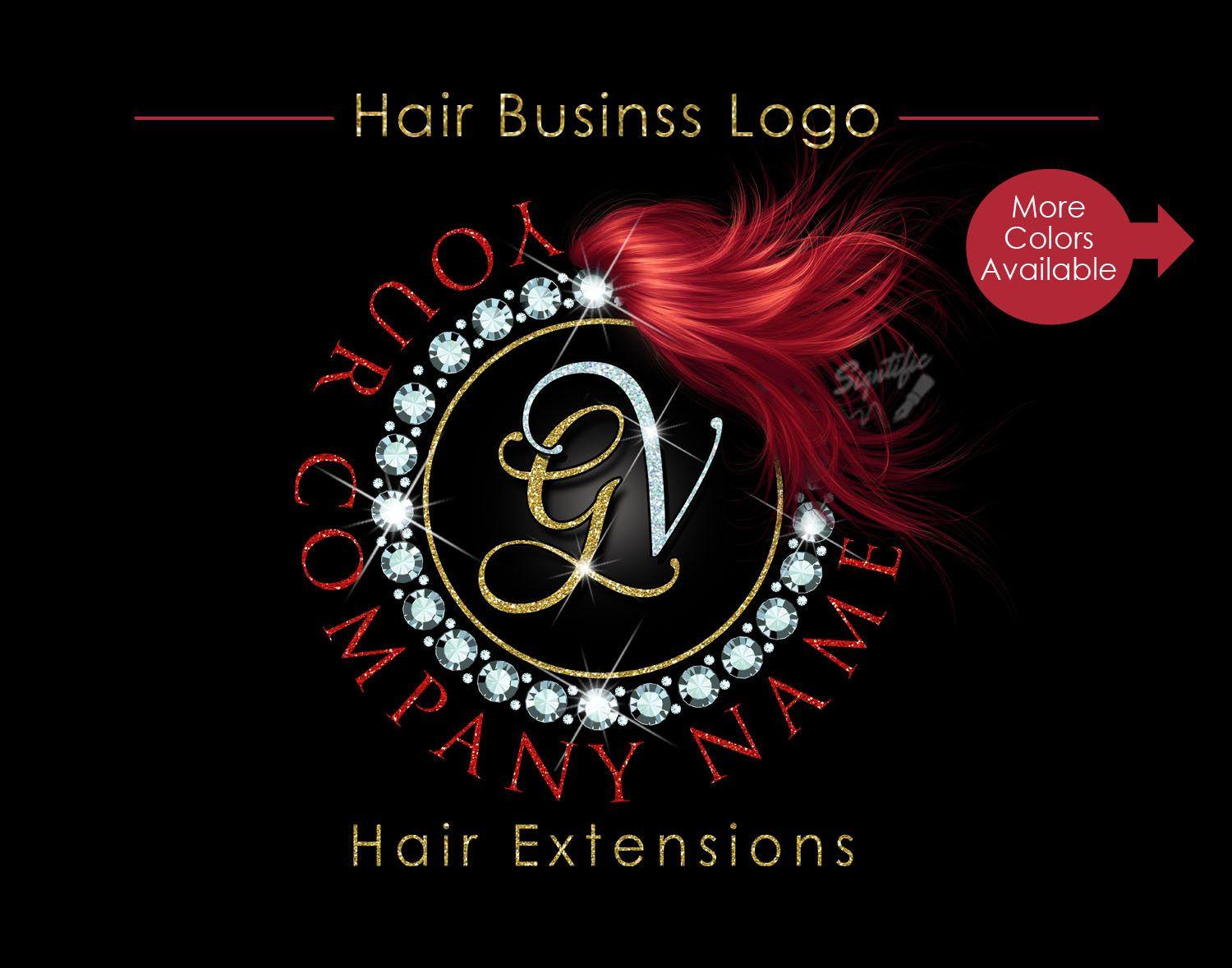 Diamond Glitter Logo - Hair Extensions Logo, Diamond Bling Logo, Glitter Bling Logo, Hair ...