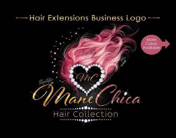 Diamond Glitter Logo - Hair Extensions Logo Hair Business Brand Hair Bundle Logo | Etsy