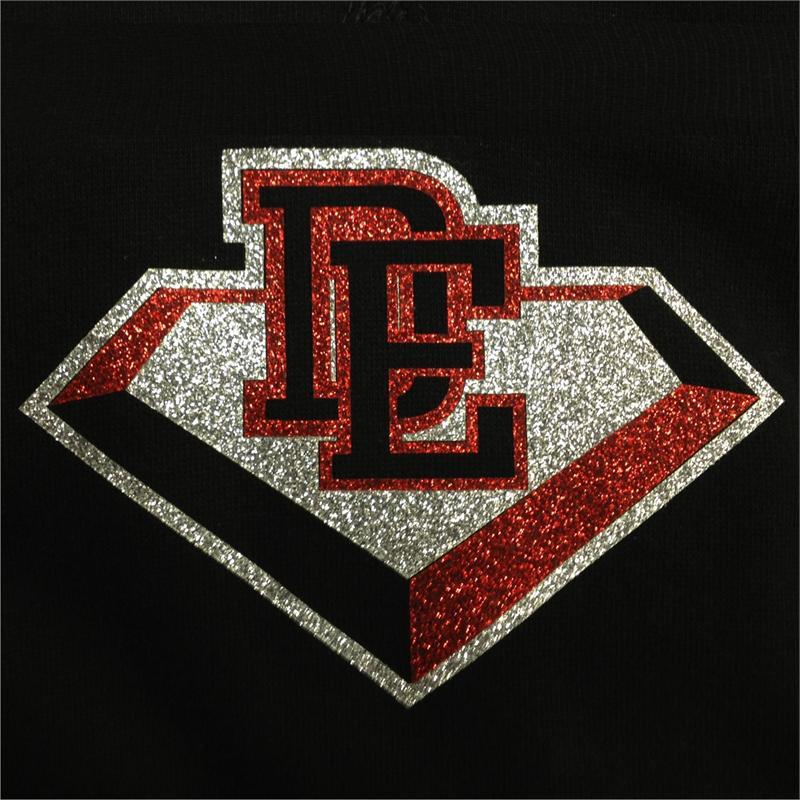 Softball Diamond Logo - Diamond Elite Ladies Bling Glitter Logo Black T-Shirt