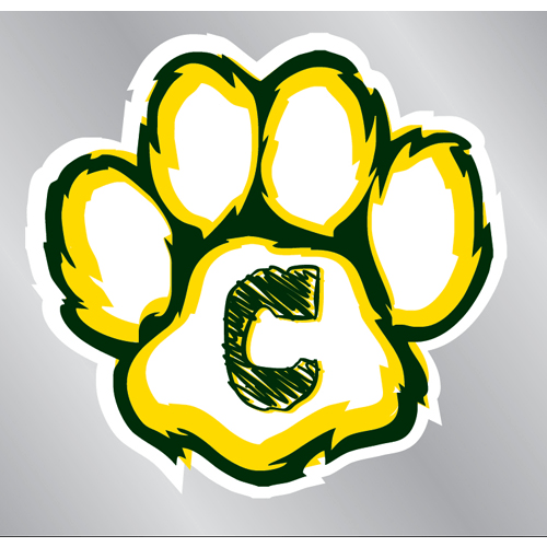 Green and Gold Wildcat Logo - Wildcat Paw Prints