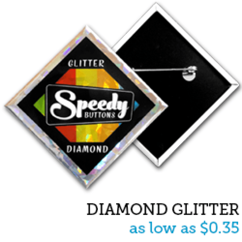 Diamond Glitter Logo - Diamond Glitter Buttons | Pin Back Buttons | Personalized Buttons