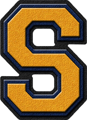 Golden Letter S Logo - Presentation Alphabets: Gold & Navy Blue Varsity Letter S