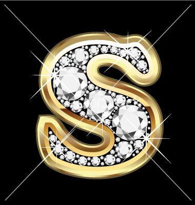 Golden Letter S Logo - Letter s gold and diamond on VectorStock | S..... | Pinterest ...