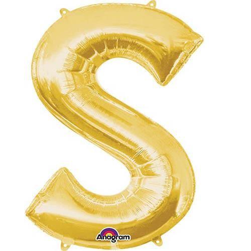 Golden Letter S Logo - Giant Gold Letter B Foil Balloon 34