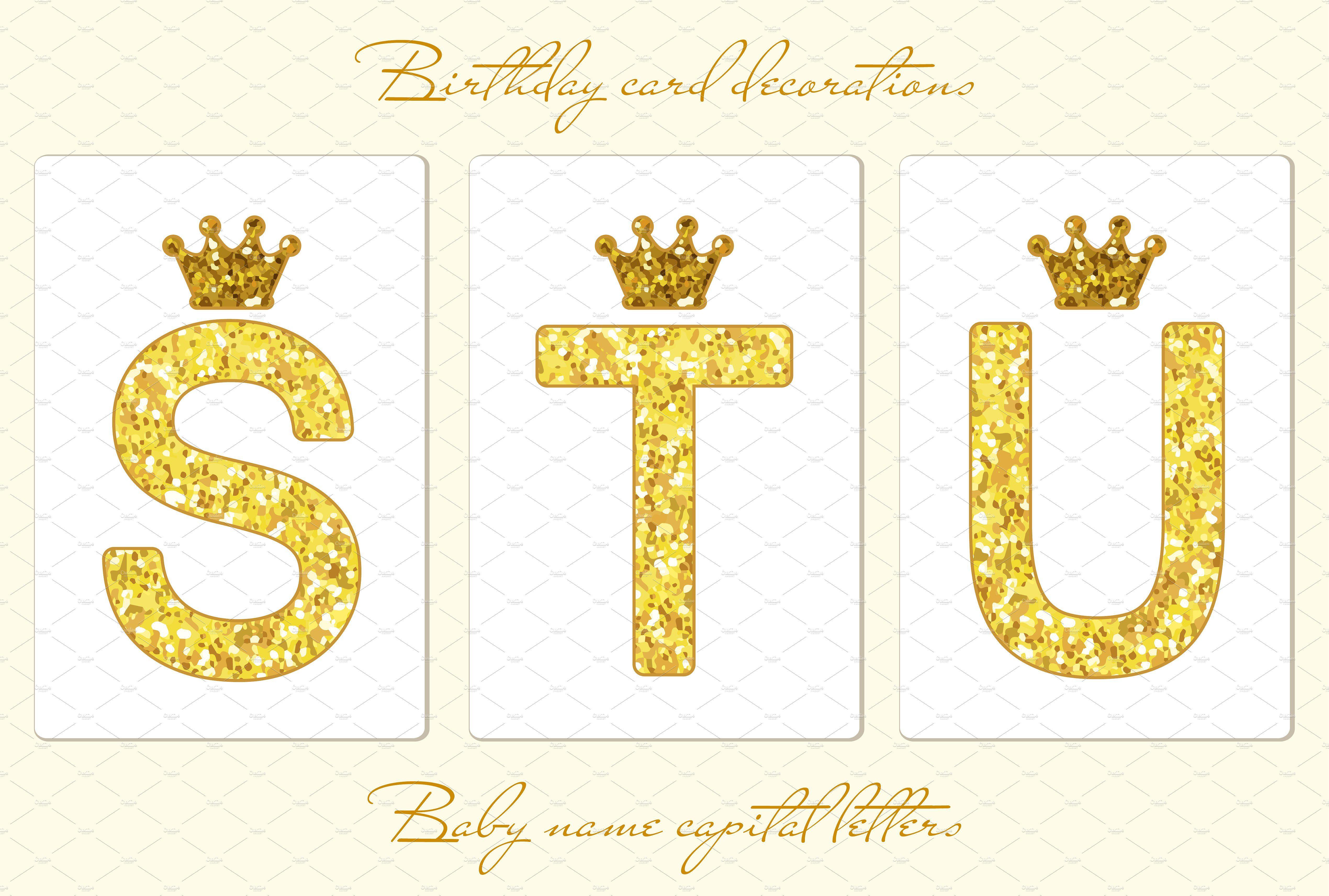 Golden Letter S Logo - Cute golden glitter letters ~ Graphic Objects ~ Creative Market