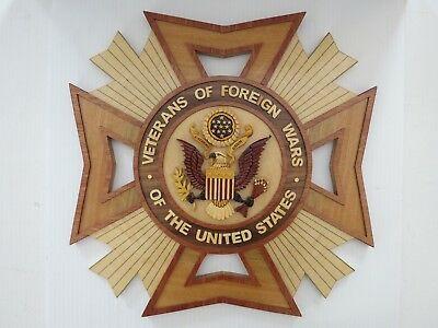 Foreign Military Logo - US VETERAN of Foreign Wars Military Logo Plaque Emblem Wood Gift