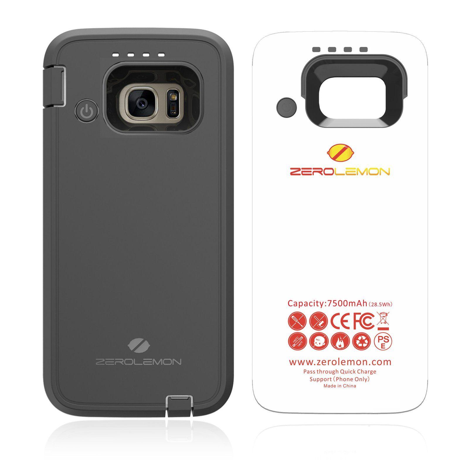 Lemon Phone Logo - Galaxy S7 Battery Case 7500mAh - Black