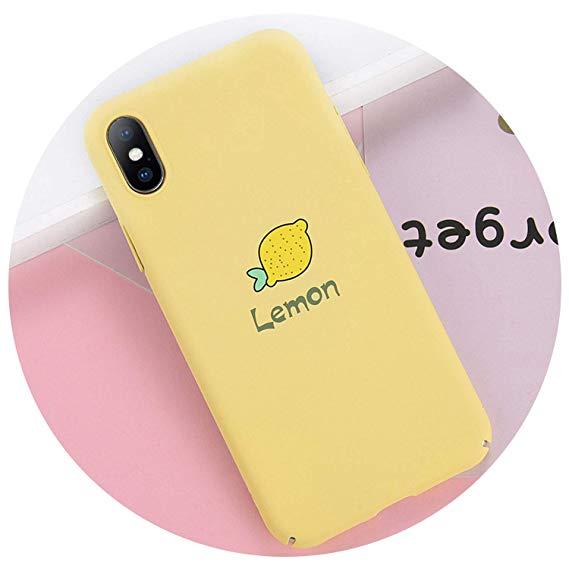Lemon Phone Logo - Amazon.com: Cartoon Lemon Strawberry Matte Case for iPhone 8 7 Plus ...