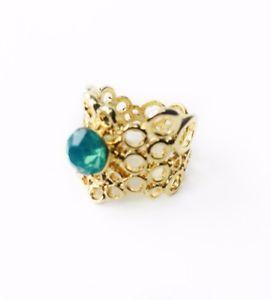 Gold and Green P Logo - New Gold Tone Ring Park Lane Green Stone Size 7 P