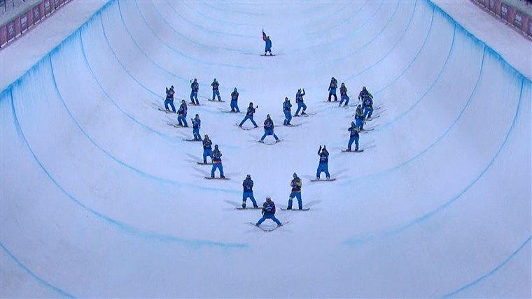 Heart Shaped Olympic Logo - Olympic skiers pay heart-shaped tribute to Sarah Burke