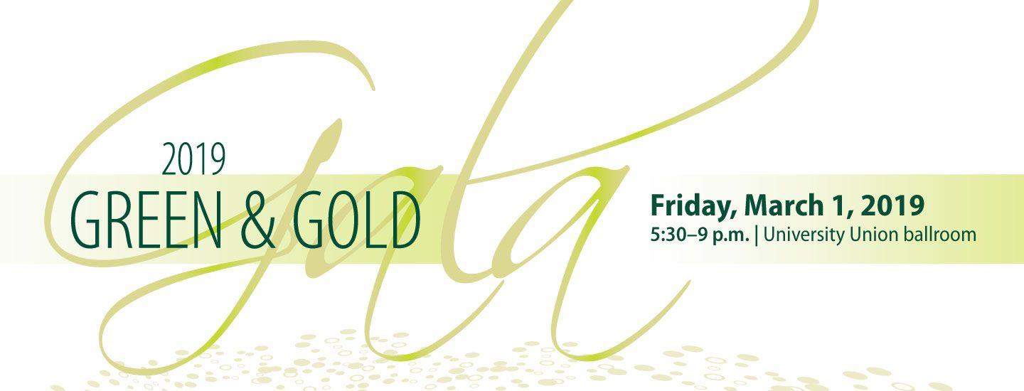 Gold and Green P Logo - Green & Gold Gala