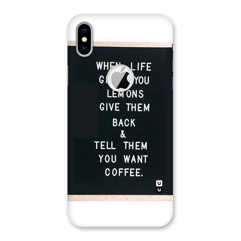 Lemon Phone Logo - No Lemon Only Coffee Back Case for iPhone X Logo Cut | Mobile Phone ...