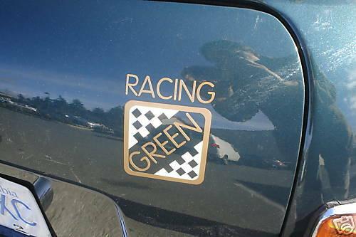 Gold and Green P Logo - Classic Mini RACING GREEN Graphics Set Of 3 Gold White FREE P P UK