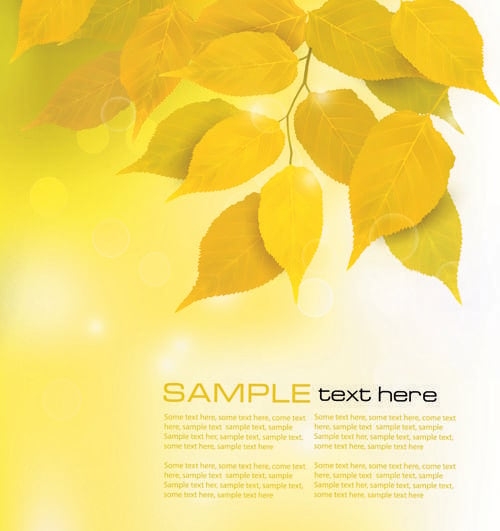 Yellow and a Leaf with an a Logo - Yellow Autumn Leaves vector background set 05 free download