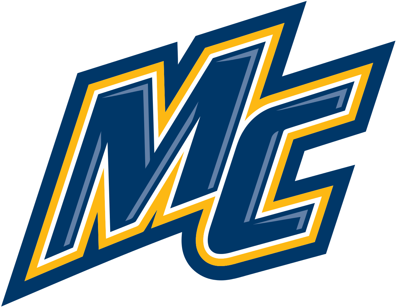 Blue and Yellow College Logo - Merrimack College. Edward Davis, LLC