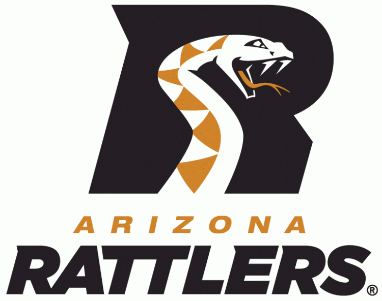 Snake Rattler Logo - Arizona Rattlers Primary Logo (2012) - A snake with gold diamond ...