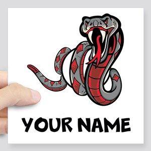Snake Rattler Logo - Rattlesnake Square Stickers - CafePress