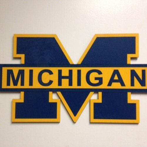 Blue and Yellow College Logo - Michigan College Logo - Wall Art | memories with my grandparents ...
